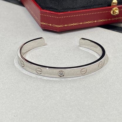 [Angela Jewellery]LOVE BRACELET 6.1MM 1 DIAMOND OPEN CUFF