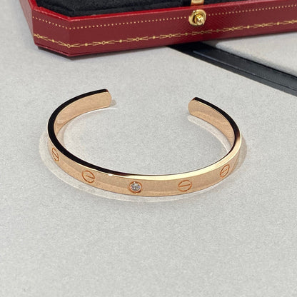 [Angela Jewellery]LOVE BRACELET 6.1MM 1 DIAMOND OPEN CUFF