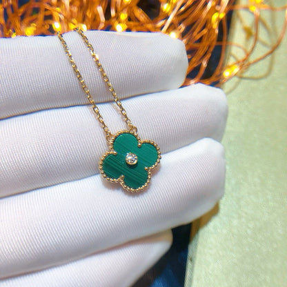 [Angela Jewellery]CLOVER 15MM DIAMOND TURQUOISE NECKLACE