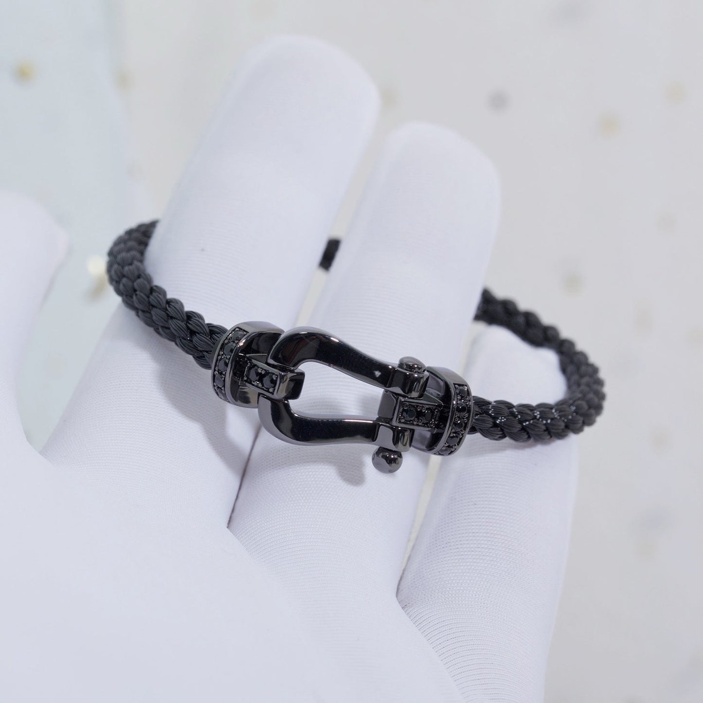 [Angela Jewellery]FORCE LARGE SERIES HORSESHOE BLACK SAMURAI BRACELET