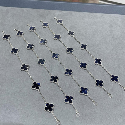 [Angela Jewellery]CLOVER 5 MOTIF PIETERSITE SILVER BRACELET