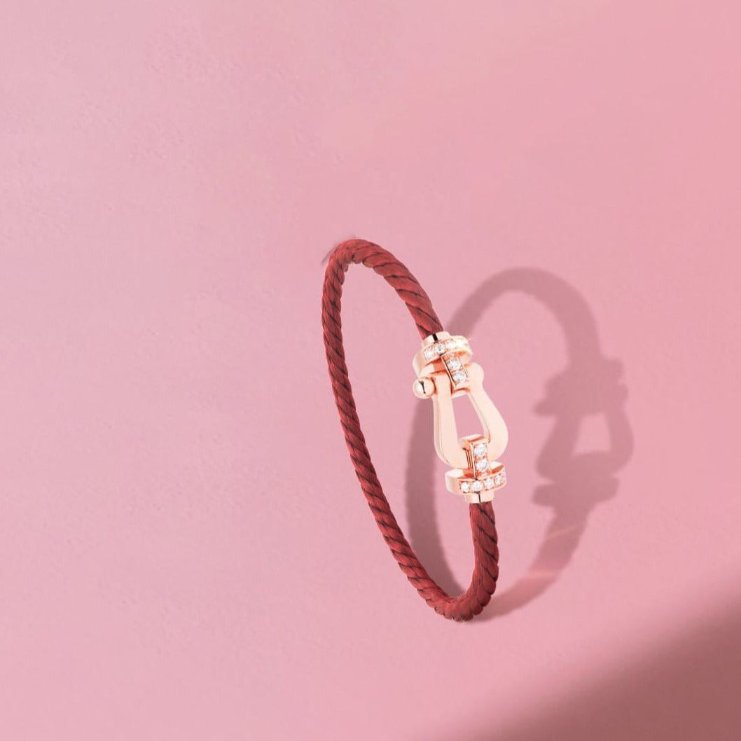 [Angela Jewellery]FORCE 10 HALF DIAMOND PINK GOLD RED CORDERI LARGE AND MEDIUM MODEL