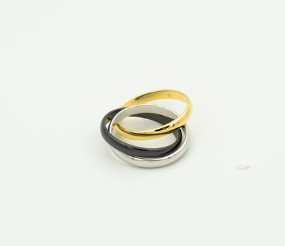 [Angela Jewellery]TRINITY RING BLACK GOLD SILVER