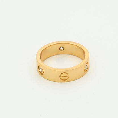 [Angela Jewellery]LOVE RING 5.5MM 3 DIAMONDS PINK GOLD