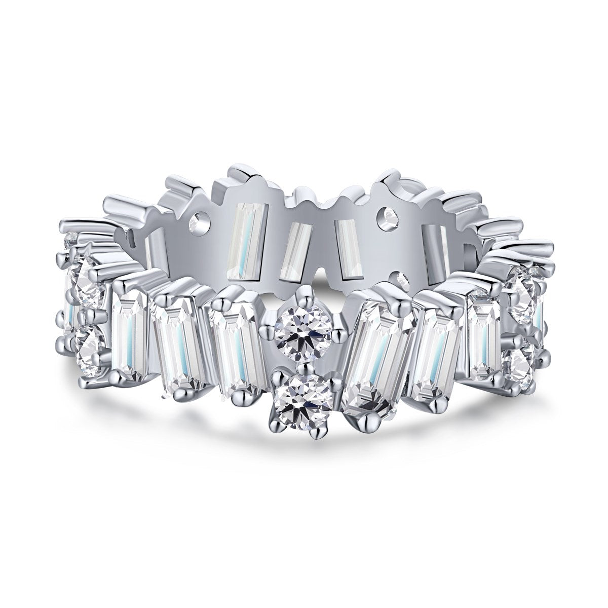 Angela Jewelry]Delicate Multi Shape Tennis Ring