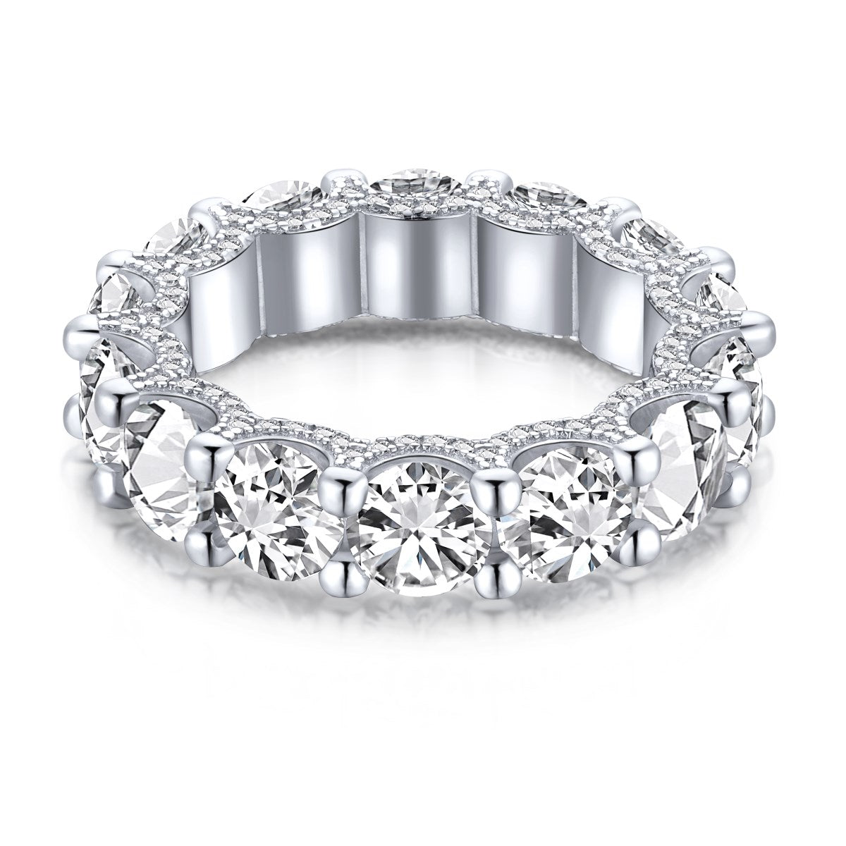Angela Jewelry]Gorgeous Round Cut Tennis Ring
