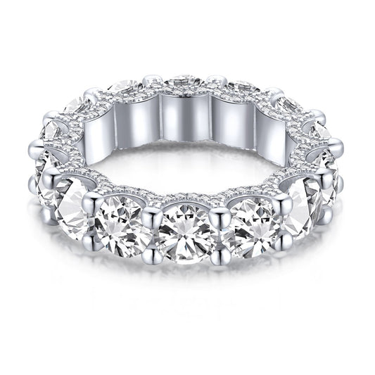 Angela Jewelry]Gorgeous Round Cut Tennis Ring