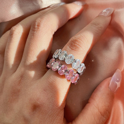 Angela Jewelry]Dainty Elongated Cushion Cut Tennis Ring