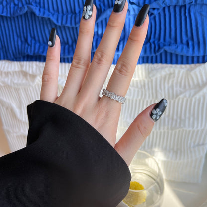 Angela Jewelry]Delicate Multi Shape Tennis Ring