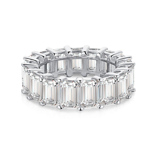 Angela Jewelry]0.75 Carat Elegant Emerald Cut Tennis Ring