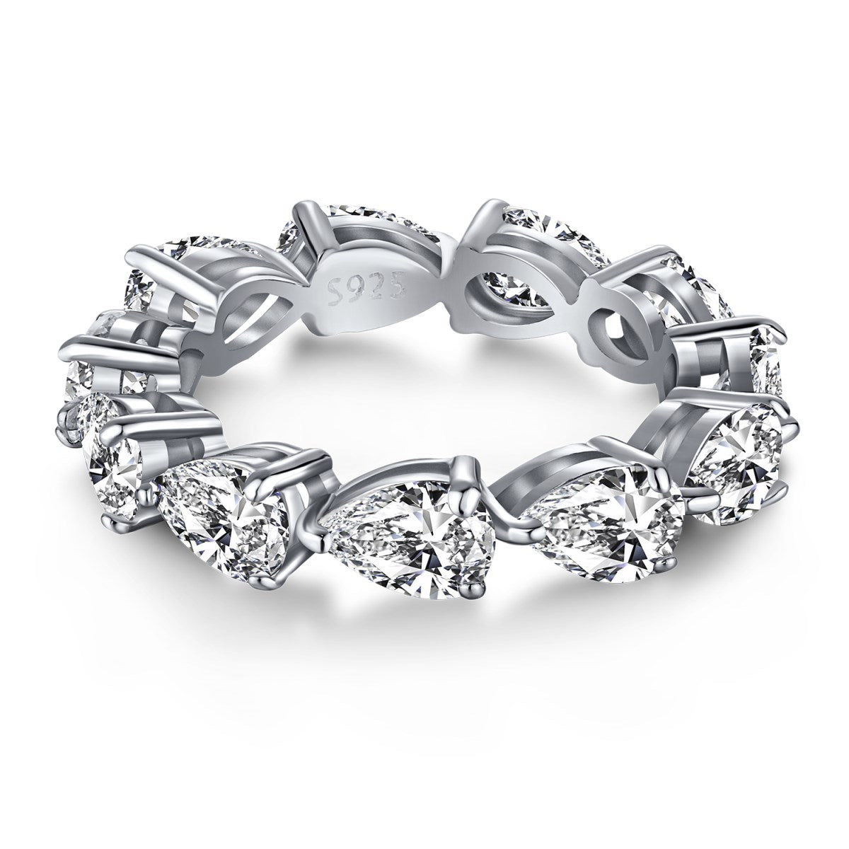 Angela Jewelry]Exquisite Pear Cut Tennis Ring