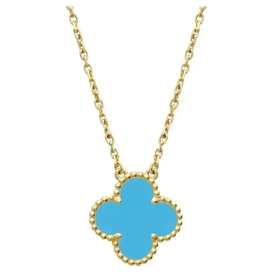 [Angela Jewellery]CLOVER 15MM VINTAGE TURQUOISE NECKLACE