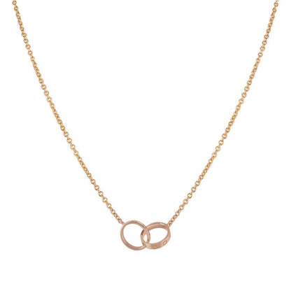[Angela Jewellery]LOVE NECKLACE DOUBLE RING PINK GOLD