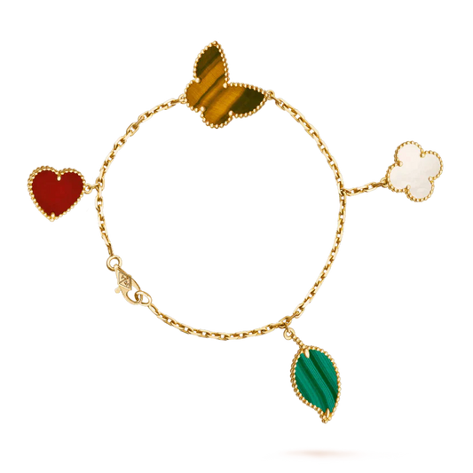 [Angela Jewellery]LUCKY SPRING 5 MOTIF GOLD BRACELET