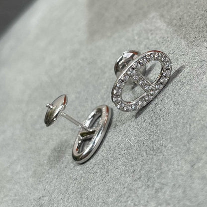 [Angela Jewellery]HM FULL DIAMOND PIG NOSE STUD EARRINGS