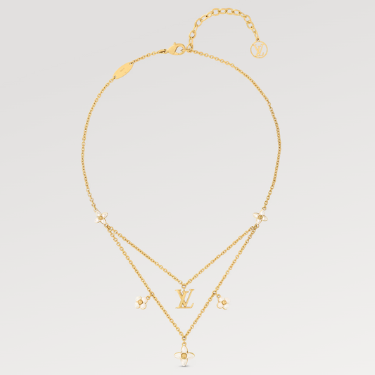 [Angela Jewellery]FLOWERGRAM GOLD MOP DOUBLE ROW NECKLACE