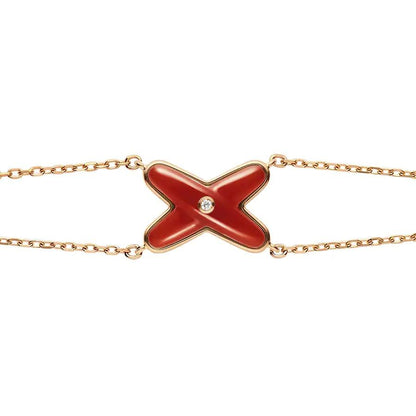[Angela Jewellery]JEUX BRACELET CARNELIAN PINK GOLD 1 DIAMOND