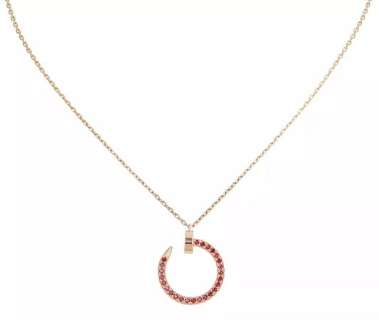 [Angela Jewellery]JUSTE NECKLACE GOLD RED DIAMONDS