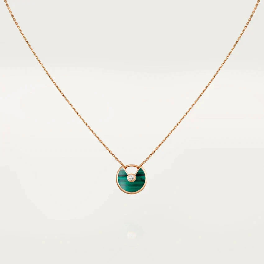 [Angela Jewellery]AMULETTE ROSE GOLD MALACHITE NECKLACE
