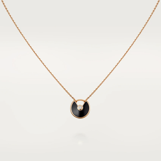 [Angela Jewellery]AMULETTE ROSE GOLD ONYX NECKLACE