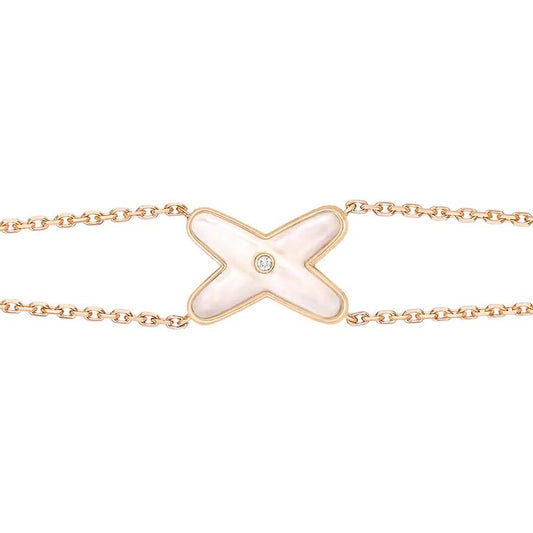 [Angela Jewellery]JEUX BRACELET WHITE MOP PINK GOLD 1 DIAMOND
