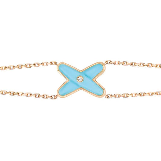 [Angela Jewellery]JEUX BRACELET TURQUOISE PINK GOLD 1 DIAMOND
