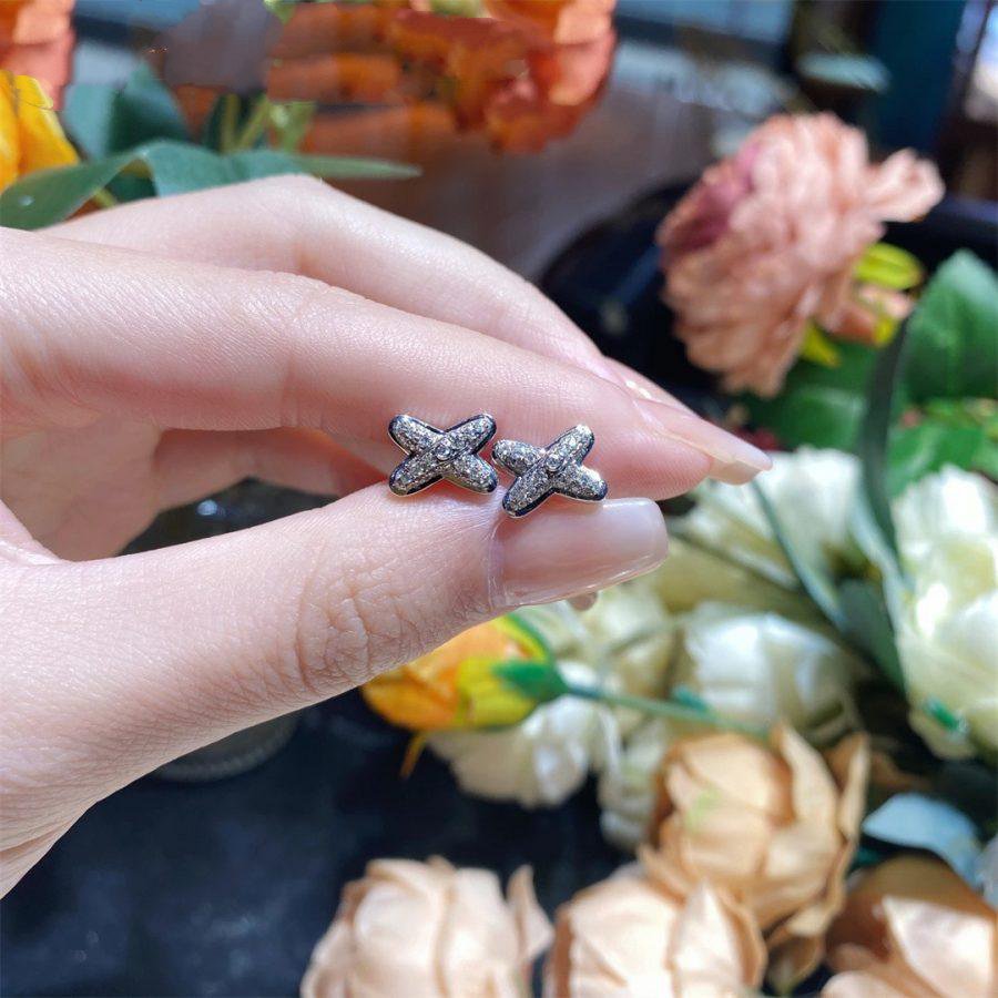 [Angela Jewellery]JEUX DE SILVER DIAMOND EARRINGS