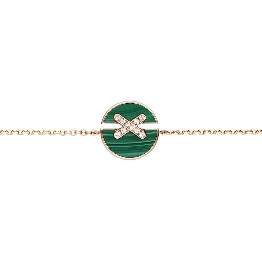 [Angela Jewellery]JEUX DE BRACELET MALACHITE PINK GOLD DIAMONDS