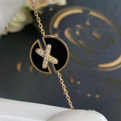 [Angela Jewellery]JEUX DE BRACELET ONYX PINK GOLD DIAMOND