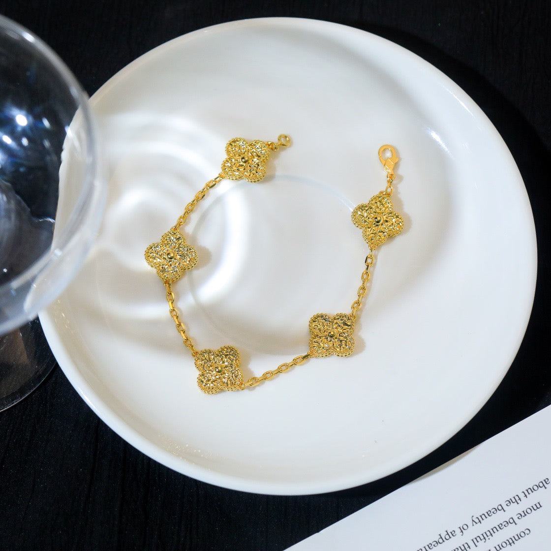 [Angela Jewellery]CLOVER 5 MOTIFS BRONZING BRACELET