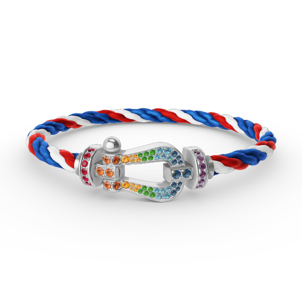 [Angela Jewellery]FORC LARGE HORSESHOE  COLORED DIAMOND BRACELET SILVER