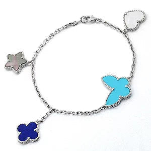 [Angela Jewellery]LUCKY SPRING SILVER BRACELET 4 MOTIF