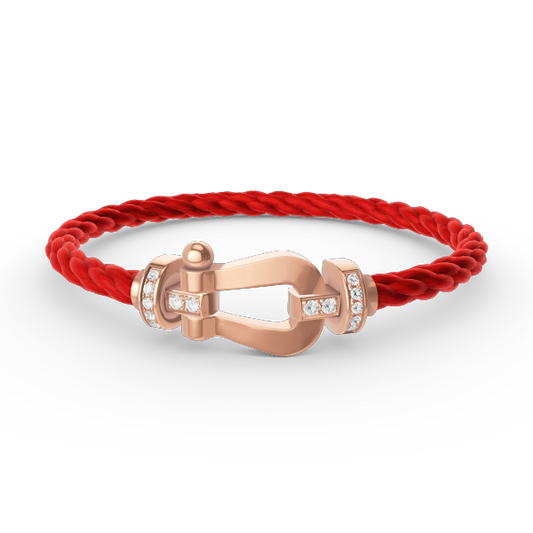 [Angela Jewellery]FORCE LARGE HORSESHOE HALF DIAMOND BRACELET ROSE GOLD