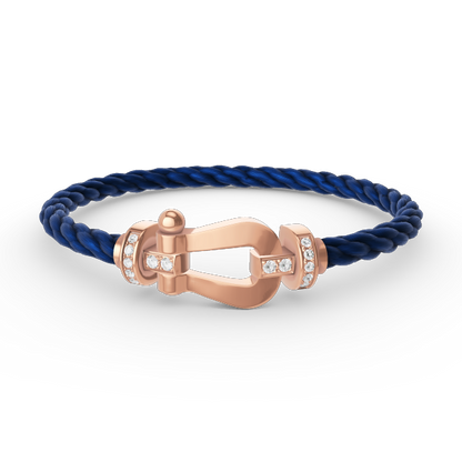 [Angela Jewellery]FORCE LARGE HORSESHOE HALF DIAMOND BRACELET ROSE GOLD