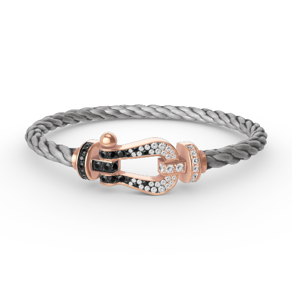 [Angela Jewellery]FORCE LARGE HORSESHOE BLACK WHITE DIAMOND BRACELET ROSE GOLD