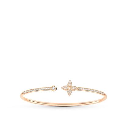 [Angela Jewellery]IDYLLE PINK GOLD OPEN BRACELET DIAMOND PAVED