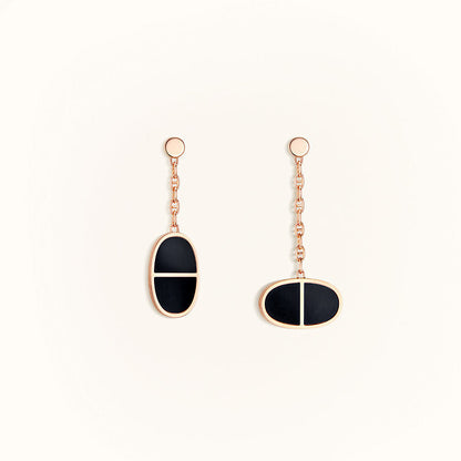 [Angela Jewellery]CHAINE VERSO BLACK CERAMIC EARRINGS