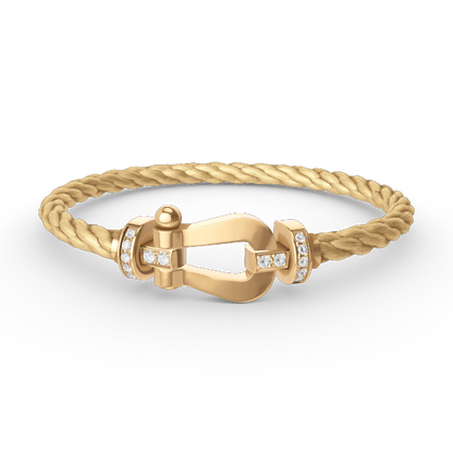 [Angela Jewellery]FORCE LARGE HORSESHOE HALF DIAMOND BRACELET GOLD