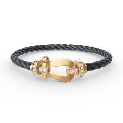 [Angela Jewellery]FORCE LARGE HORSESHOE HALF DIAMOND BRACELET GOLD
