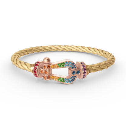 [Angela Jewellery]FORCE LARGE HORSESHOE  COLORED DIAMOND BRACELET ROSE GOLD