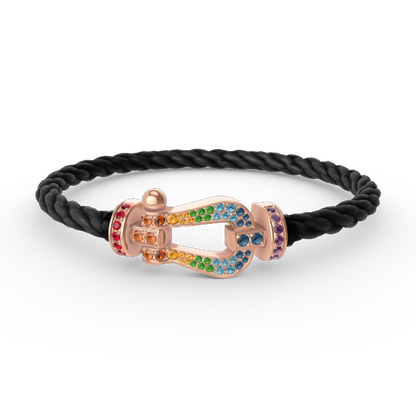 [Angela Jewellery]FORCE LARGE HORSESHOE  COLORED DIAMOND BRACELET ROSE GOLD