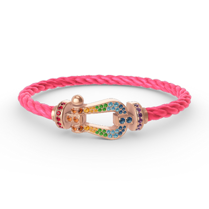 [Angela Jewellery]FORCE LARGE HORSESHOE  COLORED DIAMOND BRACELET ROSE GOLD