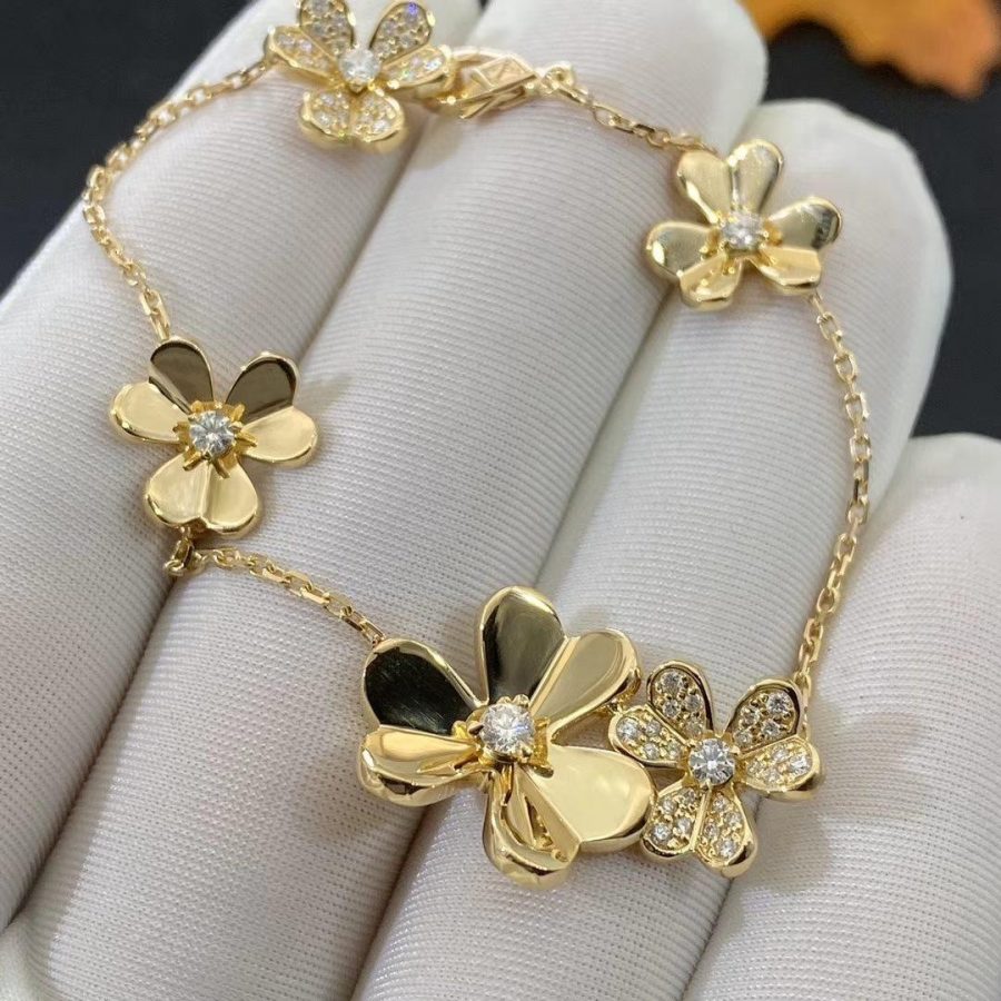 [Angela Jewellery]FRIVOLE GOLD 5 FLOWERS BRACELET