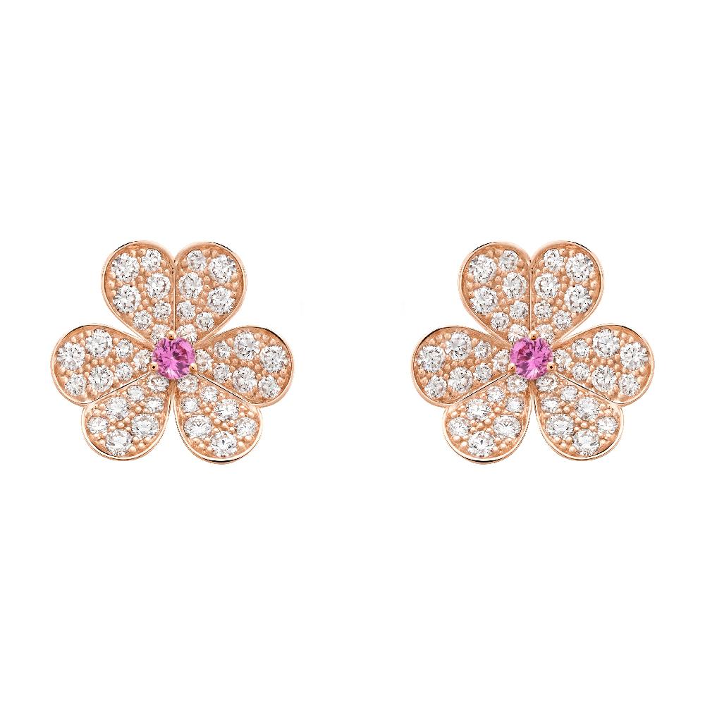 [Angela Jewellery]FRIVOLE PINK GOLD FLOWER DIAMOND EARRINGS