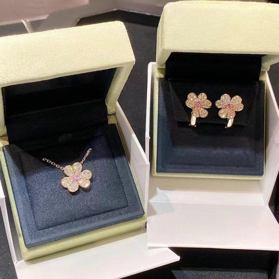 [Angela Jewellery]FRIVOLE PINK GOLD FLOWER DIAMOND EARRINGS