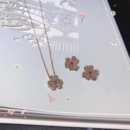[Angela Jewellery]FRIVOLE ROSE GOLD FLOWER DIAMOND NECKLACE