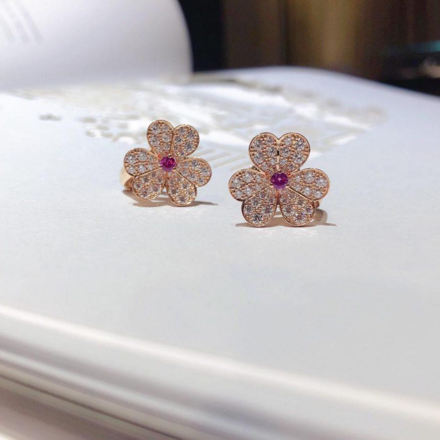 [Angela Jewellery]FRIVOLE PINK GOLD FLOWER DIAMOND EARRINGS