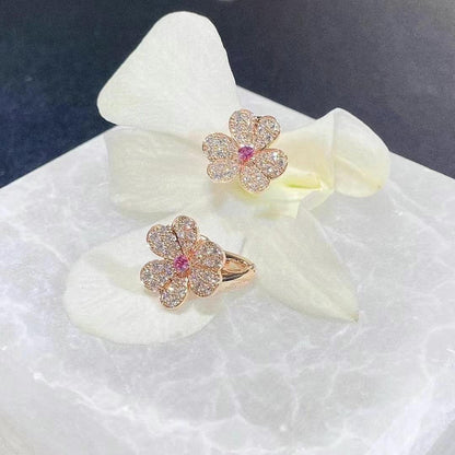 [Angela Jewellery]FRIVOLE PINK GOLD FLOWER DIAMOND EARRINGS