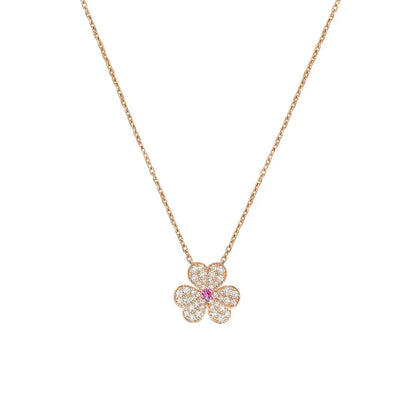[Angela Jewellery]FRIVOLE ROSE GOLD FLOWER DIAMOND NECKLACE