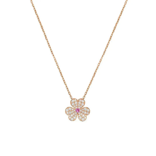 [Angela Jewellery]FRIVOLE ROSE GOLD FLOWER DIAMOND NECKLACE